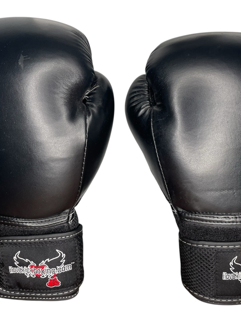 Ilovekickboxing Black Women's Boxing Gloves with Velcro Support